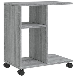 vidaXL Side Table with Wheels Grey Sonoma 50x30x55 cm Engineered Wood