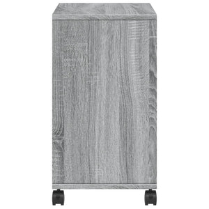 vidaXL Side Table with Wheels Grey Sonoma 50x30x55 cm Engineered Wood