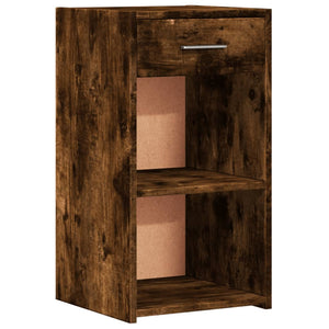 vidaXL Bedside Cabinet Smoked Oak 35x34x65 cm Engineered Wood