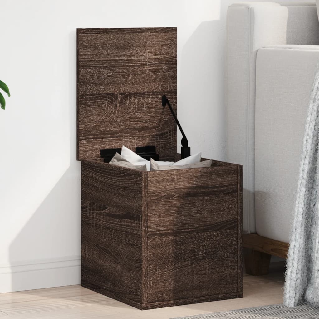 vidaXL Storage Box Brown Oak 30x35x35 cm Engineered Wood