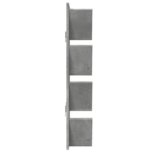 vidaXL Wall Bookshelf 4-Tier Concrete Grey 33x16x90 cm