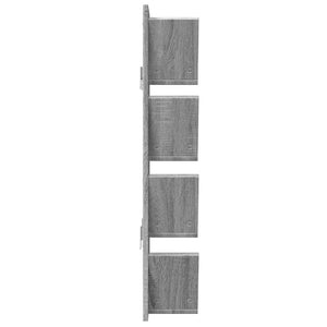 vidaXL Wall Bookshelf 4-Tier Grey Sonoma 33x16x90 cm