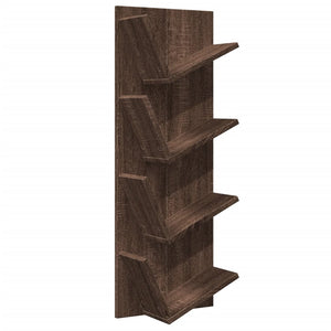 vidaXL Wall Bookshelf 4-Tier Brown Oak 33x16x90 cm