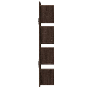 vidaXL Wall Bookshelf 4-Tier Brown Oak 33x16x90 cm