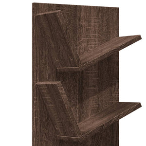 vidaXL Wall Bookshelf 4-Tier Brown Oak 33x16x90 cm