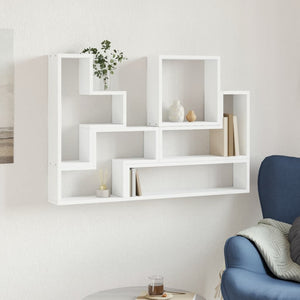 vidaXL Wall Shelf White 96x12x64 cm Engineered Wood