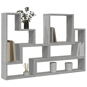 vidaXL Wall Shelf Grey Sonoma 96x12x64 cm Engineered Wood