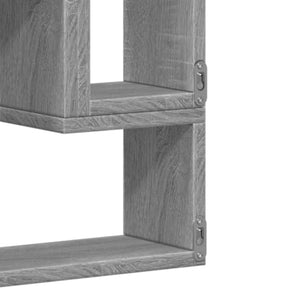 vidaXL Wall Shelf Grey Sonoma 96x12x64 cm Engineered Wood