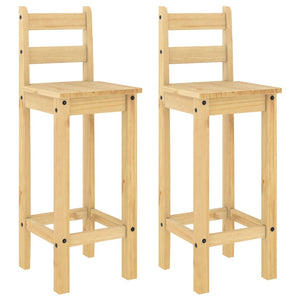 vidaXL Bar Chairs 2 pcs Solid Wood Pine