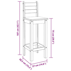 vidaXL Bar Chairs 2 pcs Solid Wood Pine