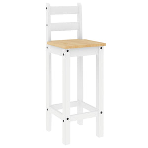 vidaXL Bar Chairs 2 pcs White Solid Wood Pine