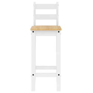 vidaXL Bar Chairs 2 pcs White Solid Wood Pine