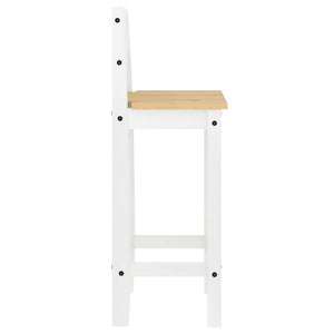 vidaXL Bar Chairs 2 pcs White Solid Wood Pine