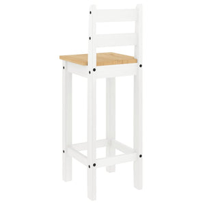 vidaXL Bar Chairs 2 pcs White Solid Wood Pine