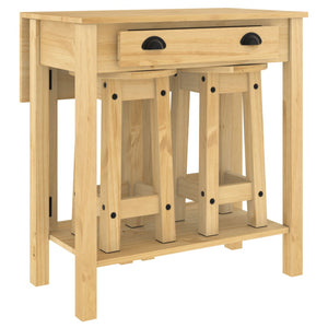 vidaXL 3 Piece Bar Set Solid Wood Pine