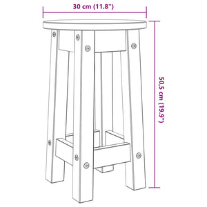 vidaXL Bar Stools 2 pcs Solid Wood Pine