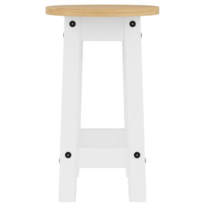 vidaXL Bar Stools 2 pcs White Solid Wood Pine