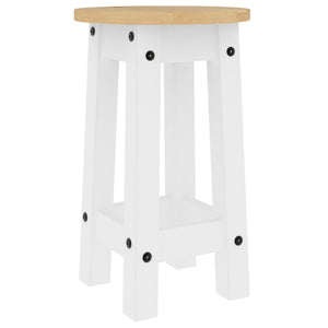 vidaXL Bar Stools 2 pcs White Solid Wood Pine