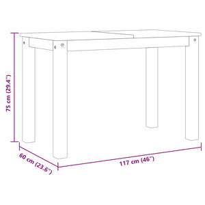 vidaXL Dining Table Panama 117x60x75 cm Solid Wood Pine