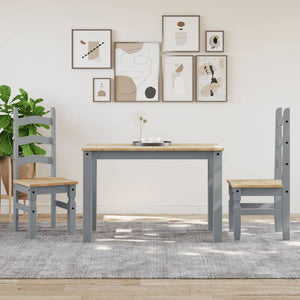 vidaXL Dining Table Panama Grey 117x60x75 cm Solid Wood Pine