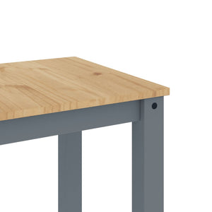 vidaXL Dining Table Panama Grey 117x60x75 cm Solid Wood Pine