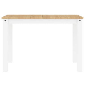 vidaXL Dining Table Panama White 117x60x75 cm Solid Wood Pine