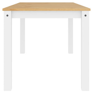 vidaXL Dining Table Panama White 160x80x75 cm Solid Wood Pine