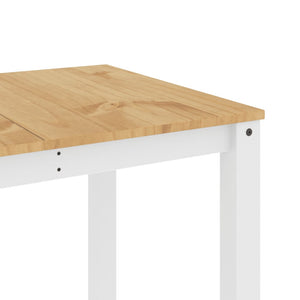 vidaXL Dining Table Panama White 160x80x75 cm Solid Wood Pine