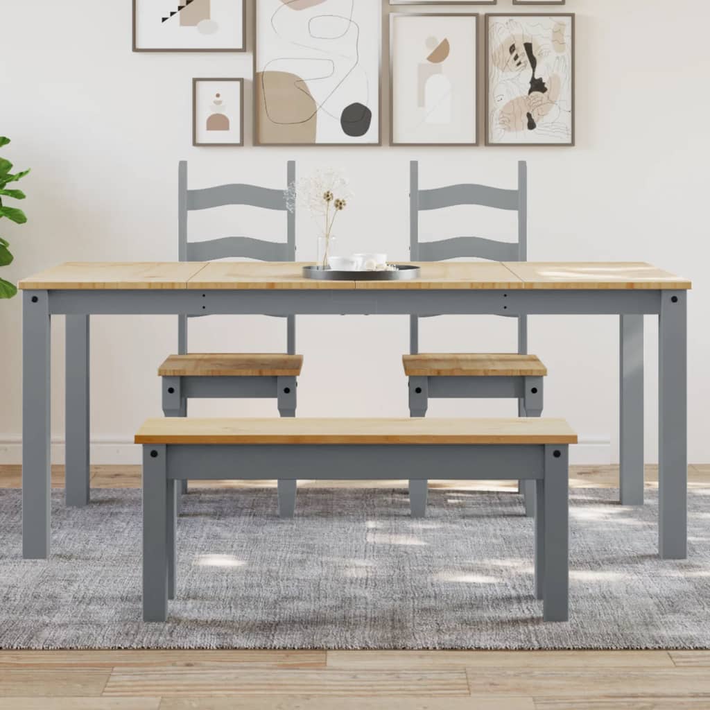 vidaXL Dining Table Panama Grey 180x90x75 cm Solid Wood Pine