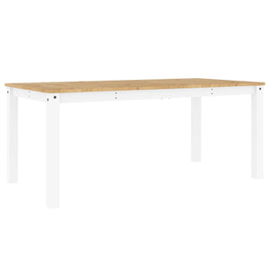 vidaXL Dining Table Panama White 180x90x75 cm Solid Wood Pine