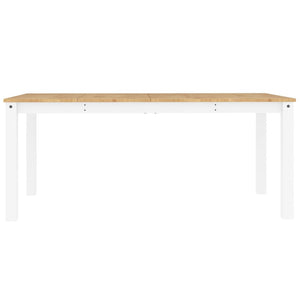 vidaXL Dining Table Panama White 180x90x75 cm Solid Wood Pine