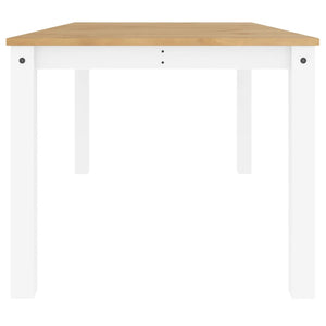 vidaXL Dining Table Panama White 180x90x75 cm Solid Wood Pine