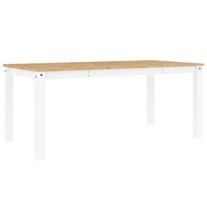 vidaXL Dining Table Panama White 180x90x75 cm Solid Wood Pine