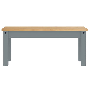 vidaXL Dining Bench Panama Grey 105x30x45 cm Solid Wood Pine