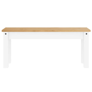 vidaXL Dining Bench Panama White 105x30x45 cm Solid Wood Pine