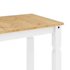 vidaXL Dining Table Corona White 112x60x75 cm Solid Wood Pine