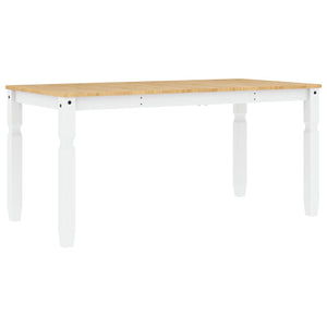 vidaXL Dining Table Corona White 160x80x75 cm Solid Wood Pine