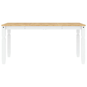 vidaXL Dining Table Corona White 160x80x75 cm Solid Wood Pine