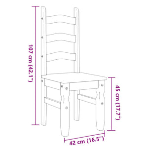 vidaXL Dining Chairs 2 pcs Corona 42x47x107 cm Solid Wood Pine