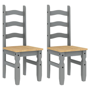 vidaXL Dining Chairs 2 pcs Corona Grey 42x47x107 cm Solid Wood Pine