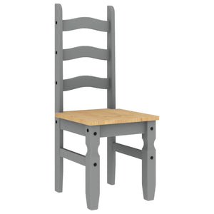 vidaXL Dining Chairs 2 pcs Corona Grey 42x47x107 cm Solid Wood Pine