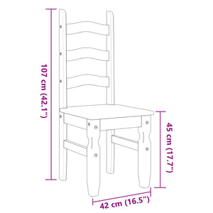 vidaXL Dining Chairs 2 pcs Corona Grey 42x47x107 cm Solid Wood Pine