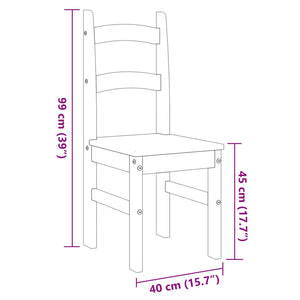 vidaXL Dining Chairs 2 pcs 40x46x99 cm Solid Wood Pine