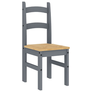 vidaXL Dining Chairs 2 pcs Grey 40x46x99 cm Solid Wood Pine