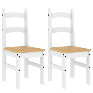 vidaXL Dining Chairs 2 pcs White 40x46x99 cm Solid Wood Pine