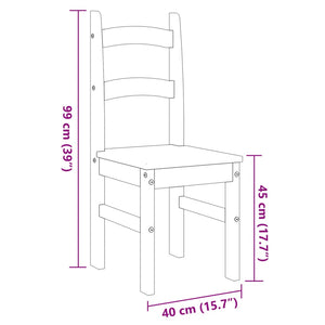 vidaXL Dining Chairs 2 pcs White 40x46x99 cm Solid Wood Pine