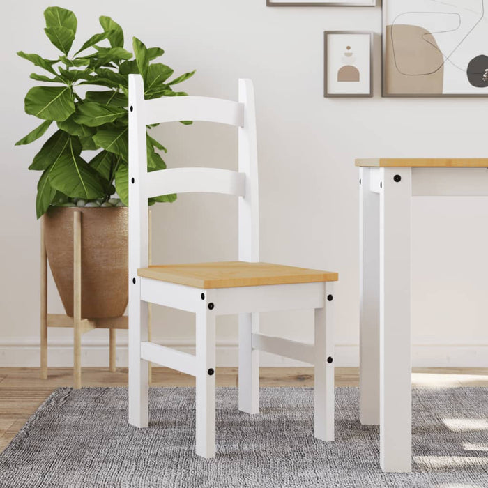 vidaXL Dining Chairs 2 pcs White 40x46x99 cm Solid Wood Pine