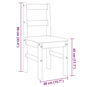 vidaXL Dining Chairs 2 pcs Panama 40x46x90 cm Solid Wood Pine