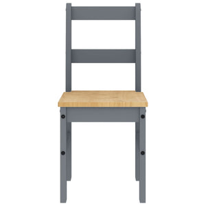 vidaXL Dining Chairs 2 pcs Panama Grey 40x46x90 cm Solid Wood Pine