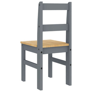 vidaXL Dining Chairs 2 pcs Panama Grey 40x46x90 cm Solid Wood Pine